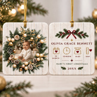 Cerámica Adorno de foto personalizado para el primer Navida