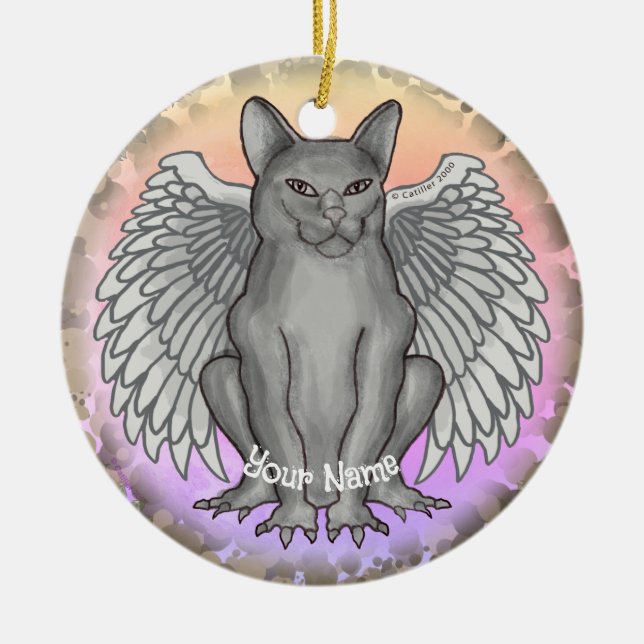 Cerámica Adorno de Gárgola de Gato (Frente)