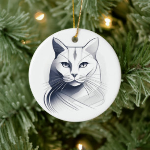 Cerámica Adorno de gato Art Deco