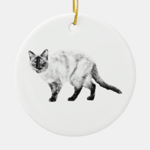 Cerámica Adorno de gato suave y tranquilo para días festivo