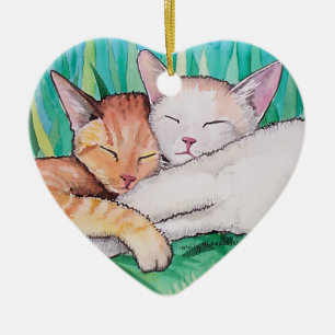 Cerámica Adorno de Gatos Somnolientos