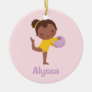 Cerámica Adorno de gimnasia de niña afroamericana