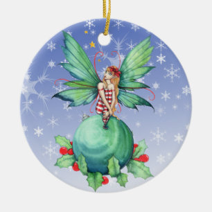 Cerámica Adorno de Hada de Navidad Pequeña