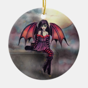 Cerámica Adorno de Halloween de Hada Vampírica Gótica Peque