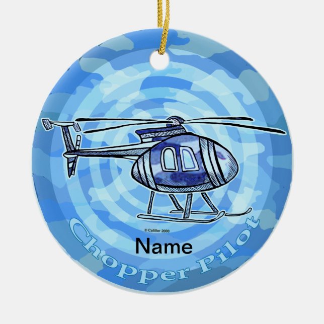 Cerámica Adorno de helicóptero de cielo azul (Frente)