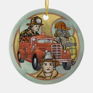 Cerámica Adorno de Hermanos Bomberos Cruz de Malta
