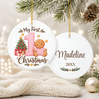 Cerámica Adorno de jengibre para el primer Navidad del bebé