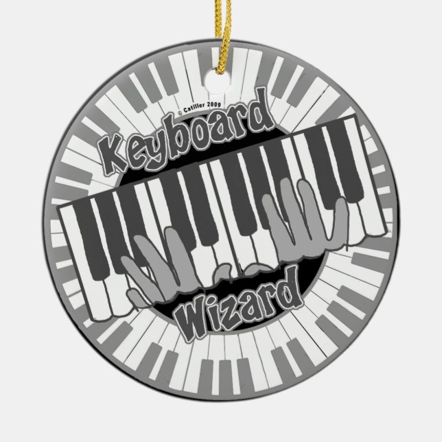 Cerámica Adorno de Keyboard Wizard (Frente)