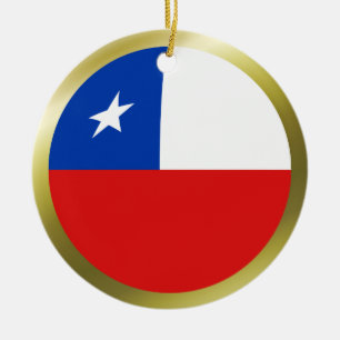 Cerámica Adorno de la Bandera de Chile