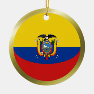 Cerámica Adorno de la Bandera de Ecuador