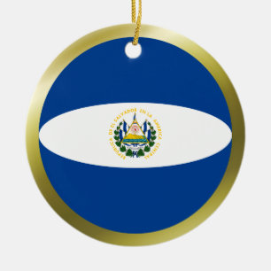 Cerámica Adorno de la bandera de El Salvador