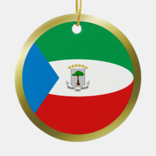 Cerámica Adorno de la bandera de Guinea Ecuatorial
