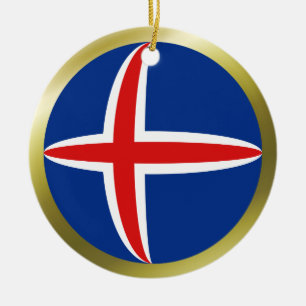 Cerámica Adorno de la bandera de Islandia