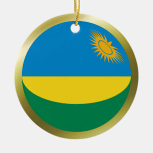 Cerámica Adorno de la bandera de Ruanda