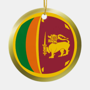 Cerámica Adorno de la bandera de Sri Lanka