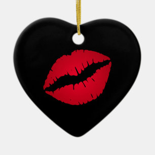 Cerámica Adorno de Labios Rojos