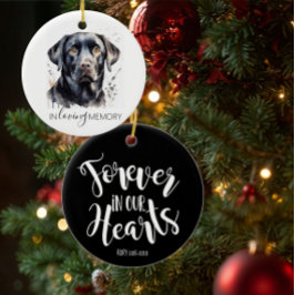 Cerámica adorno de Labrador negro en acuarela conmemorativa