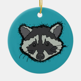 Cerámica Adorno de Mapache de Navidad