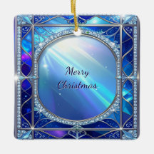 Adorno de Marco Azul Ovalado Decorativo