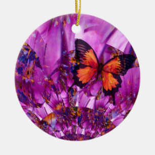 Cerámica Adorno de Mariposa Morada Vibrante