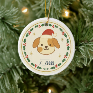 Cerámica Adorno de mascota personalizado Santa Paws Nombr