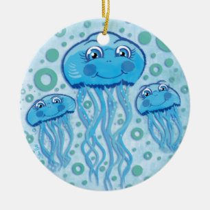 Cerámica Adorno de medusas y burbujas lindas