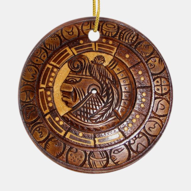 Cerámica Adorno de moneda medallón, nativo americano indio (Frente)