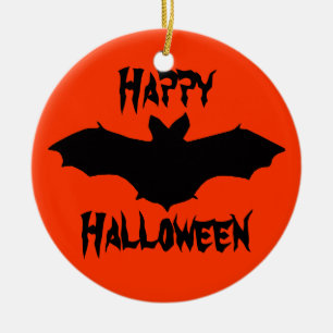Cerámica Adorno de murciélago negro naranja de Halloween