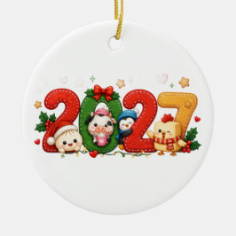 Cerámica Adorno de Navidad 2027 lindo
