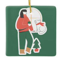 Adorno de Navidad Acogedor con Niña