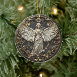 Cerámica Adorno de Navidad Ángel de la Guarda Elegante