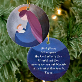 Cerámica Adorno de Navidad Ave María - Madonna y Niño