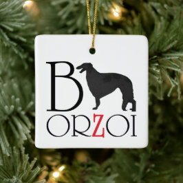 Cerámica Adorno de Navidad Borzoi