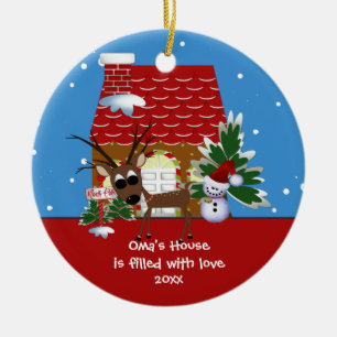 Cerámica Adorno de Navidad Casa del Amor de Oma
