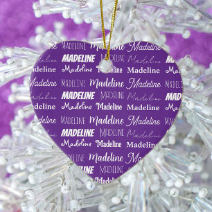 Cerámica Adorno de Navidad con Colage de Nombre Personaliza