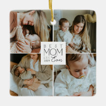 Adorno de Navidad con Collage de Fotos para Mamá