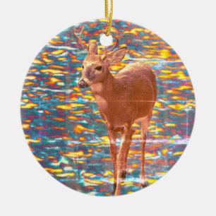 Cerámica Adorno de Navidad con foto de ciervo