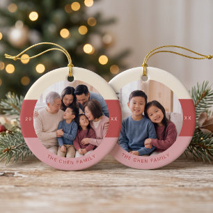 Cerámica Adorno de Navidad con Foto de Familia Moderna