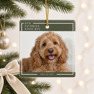 Cerámica Adorno de Navidad con Foto de nuestro Perro Favori