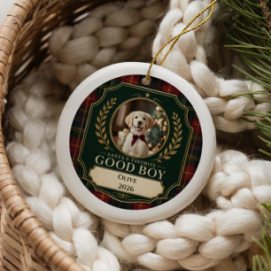 Cerámica Adorno de Navidad con Foto de Perro Personalizada