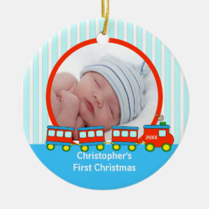 Cerámica Adorno de Navidad con Foto de Primeras Navidades d