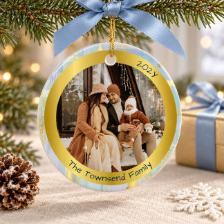 Cerámica Adorno de Navidad con Foto Familiar Personalizada