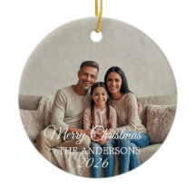 Adorno de Navidad con Foto Familiar Personalizada