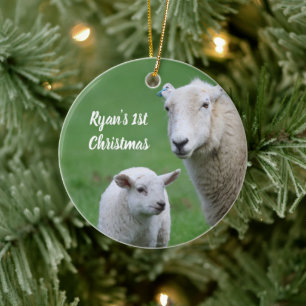 Cerámica Adorno de Navidad con Foto Personalizada de Corder