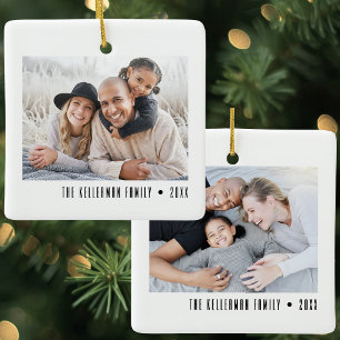 Cerámica Adorno de Navidad con Foto Personalizada Familia S