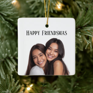 Cerámica Adorno de Navidad con Foto Personalizada Feliz Ami
