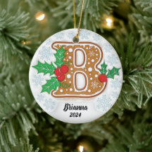 Adorno de Navidad con Monograma Personalizado Letr