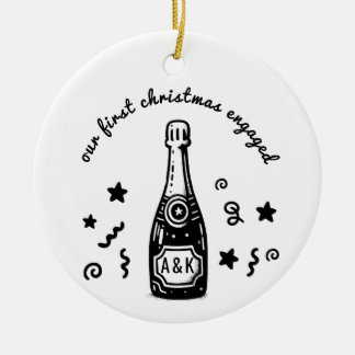 Cerámica Adorno de Navidad con monograma personalizado para