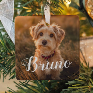 Cerámica Adorno de Navidad con nombre simple de perro en le