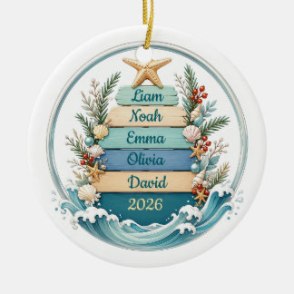 Cerámica Adorno de Navidad Costero Personalizado